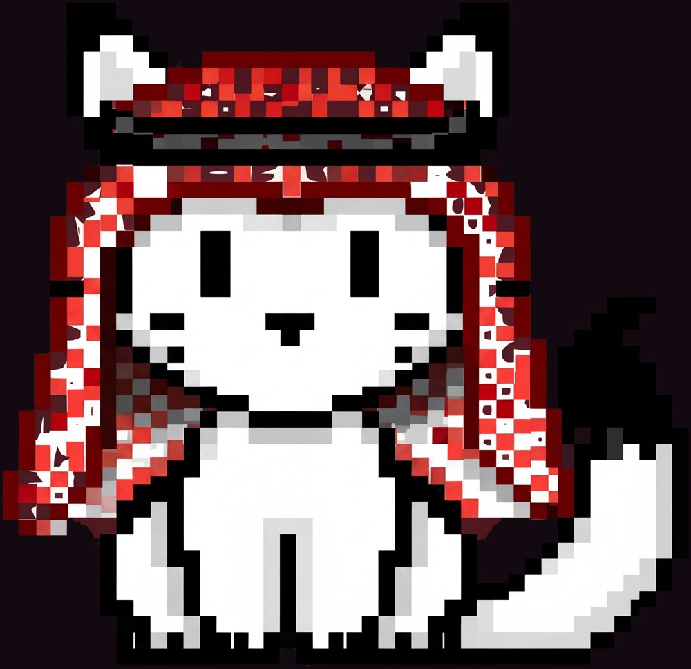 Nashmi, the pixel-art fox with the red shemagh